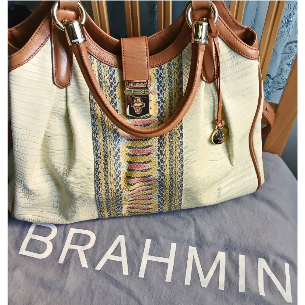 Brahmin Hobo Elisa Satchel Shoulder Purse Bag – Yellow Canyon (Rare Colorway)